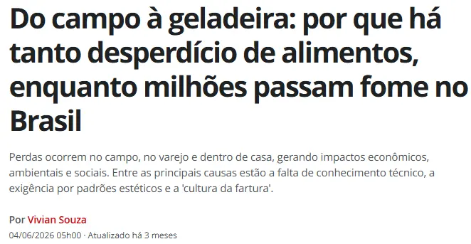Imagem de apoio do tema: EFAF - MANIFESTO - DESPERDÍCIO DE ALIMENTOS