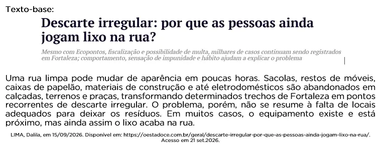 Imagem de apoio do tema: EFAF - MANIFESTO - LUGAR DE LIXO É NO LIXO