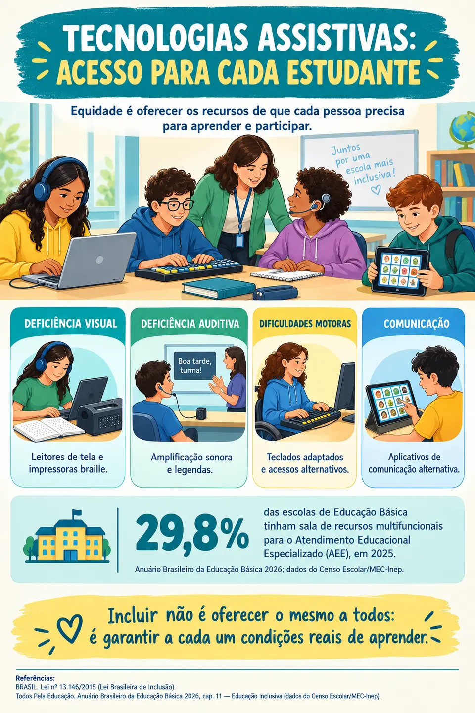 Imagem de apoio do tema: MODELO ENEM - TECNOLOGIA ASSISTIVA E EDUCAÇÃO INCLUSIVA